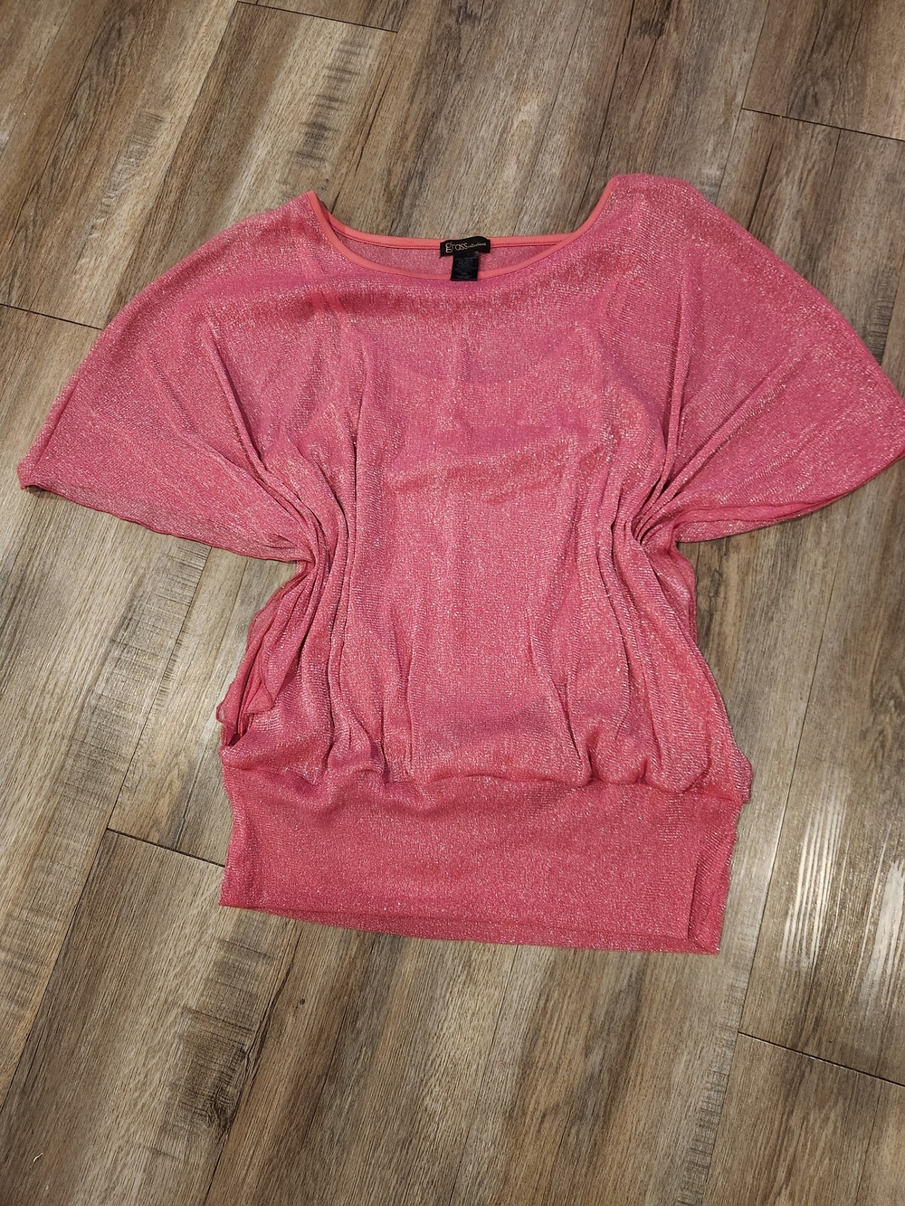 Shimmery Pink Butterfly Sleeve Top